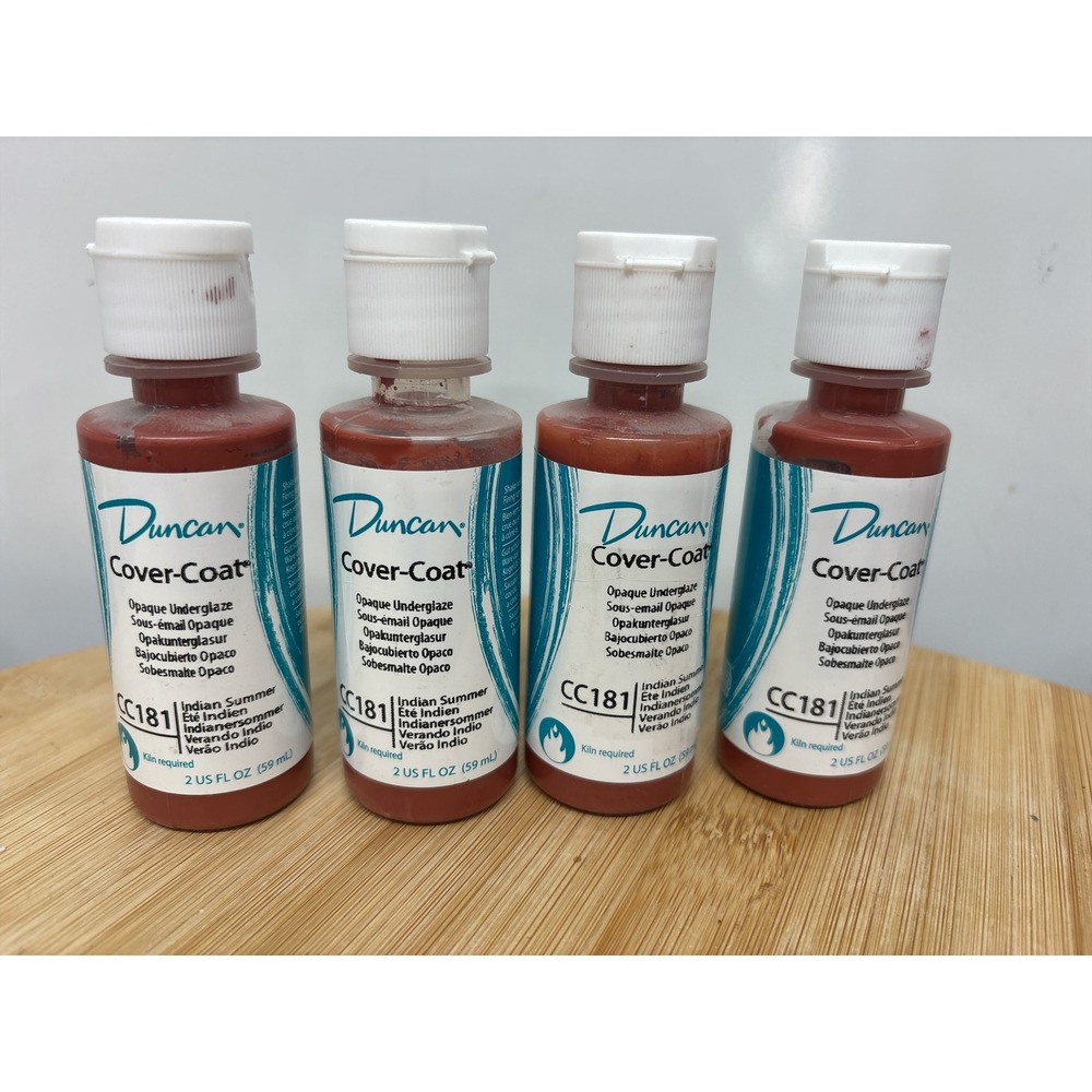 Duncan Covercoat Glazes Indian Summer CC 181 2oz. Bottles Lot of 4 Bottles